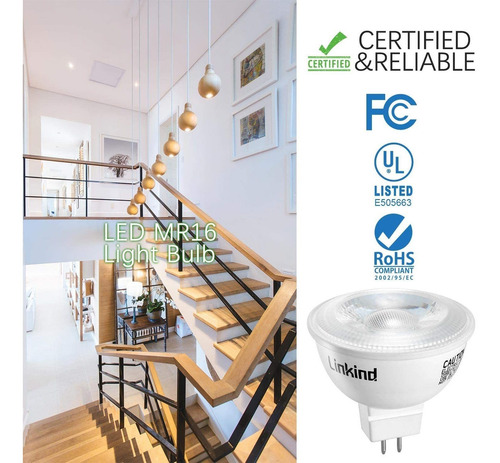 Linkind Gu5.3 Mr16 - Bombilla Regulable Led, Con Certificaci