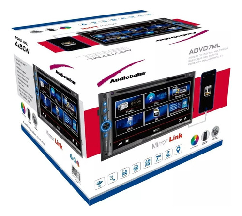 Autoestereo Mirrorlink Audiobahn Lector Dvd 40wx4 Potente 