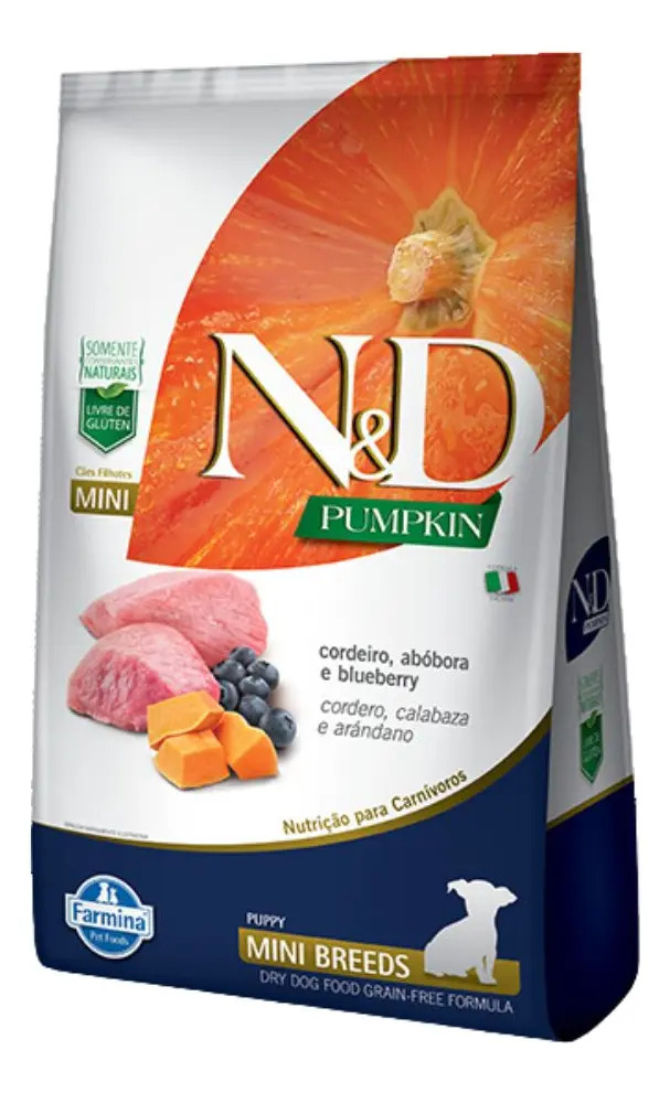 Ração Seca N&D Pumpkin de Cordeiro, Abóbora e Blueberry Para Cão Adulto de Raça Pequena 2.5 kg