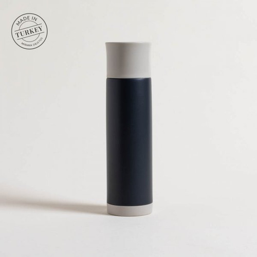 Termo De Acero Inoxidable Azul Tapa Gris Claro 750 Ml