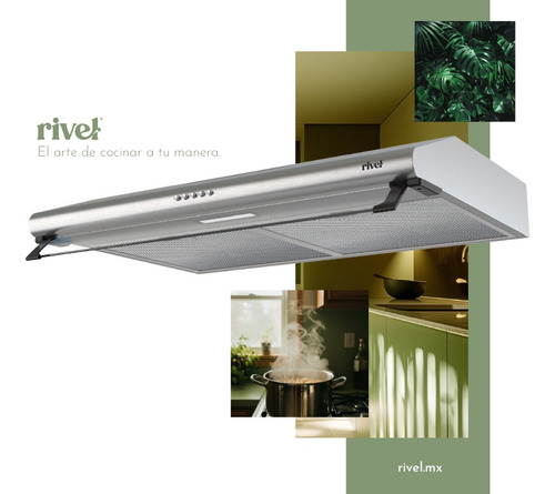 Campana Extractora Cocina 75cm Rivel Camp-ixb75 Acero Inox Color Plateado