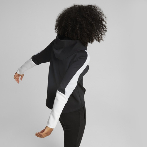 Imagen 4 de 8 de Poleron Capucha Puma Evostripe Hoodie Negro Mujer