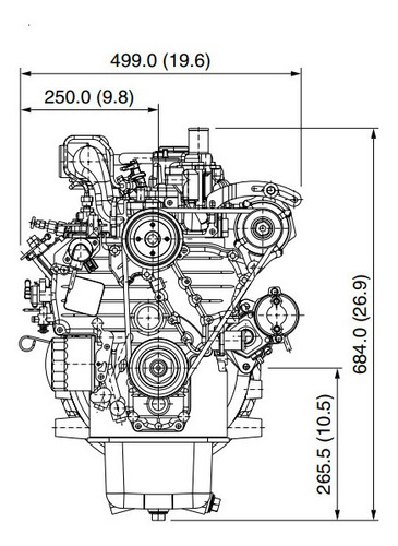 Motor Diesel Kubota V2403 49hp 2400cc 2.4l 4 Cilindros