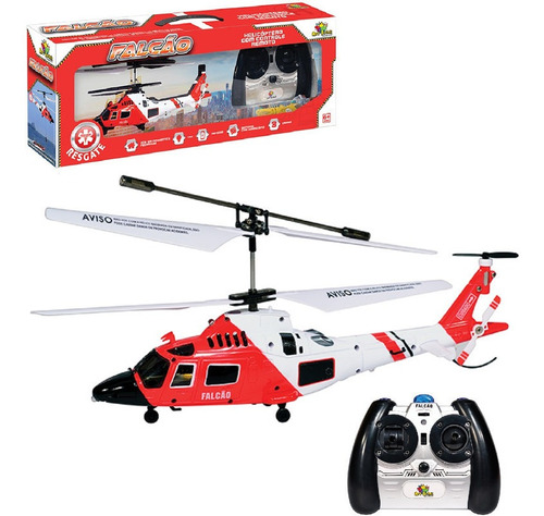 Helicóptero Falcão 3 Canais Giroscópio (22x5,5x9,5) Criança