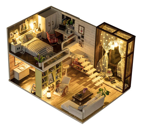 Kit De Casa De Muñecas En Miniatura Para Dormitorio, Kit D. Color K028 -marrón