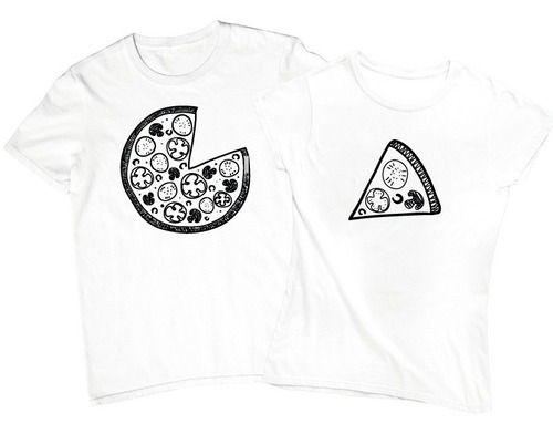 Dúo De Playeras De Pareja Aniversario- Pizza -novios