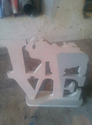 Imagen 4 de 6 de Bello Love Venezuela En Mdf Listo Para Pintar 20x20