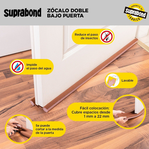Zócalo Burlete Suprabond Doble Bajo Puerta 95cm - Marrón