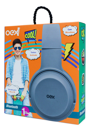 Imagem 2 de 2 de Headphone Oex Bluetooth Pop Hs-315 - Cinza
