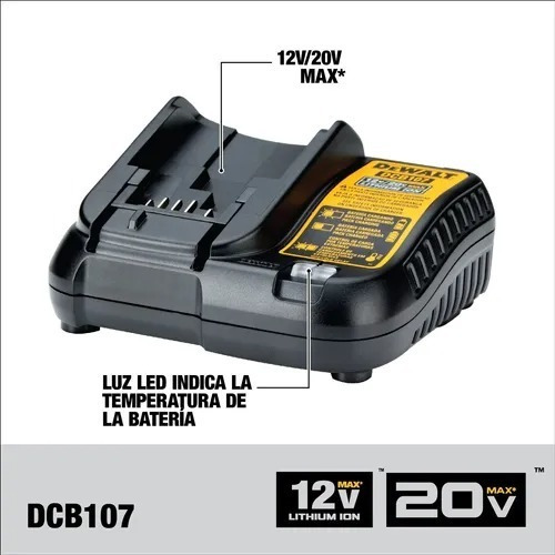Cargador De Bateria Dewalt 12/20v Dcb107 220v