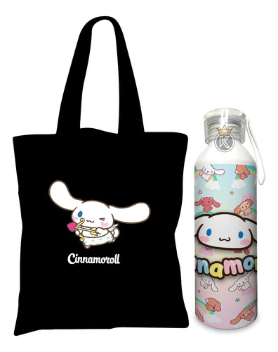 Tote Bag Cinnamoroll N + Botella En Aluminio - Estampaking