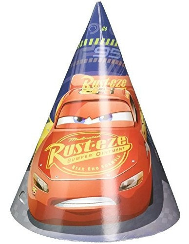 Sombreros De Fiesta De Cars 3 - Empaque De 8 Unidades