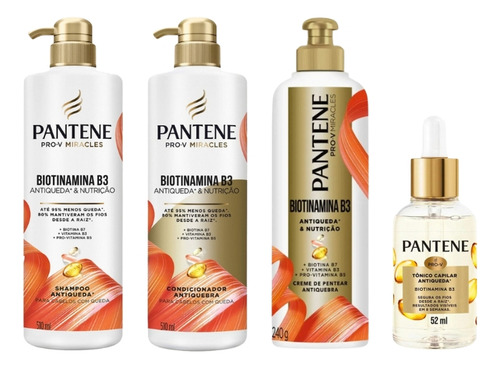 Kit Pantene Biotinamina Shamp 510ml+cond 510ml+cr Pent+tonic