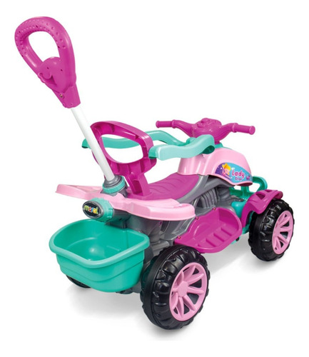 Quadriciclo Infantil 2 Em 1 Rosa , Spider Spyder E Colorido Star Rosa