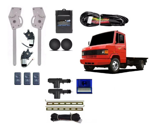 Kit Vidro Eletrico Caminhão Mb 710 + Trava Universal 12v