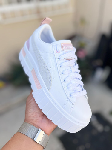Tenis Puma Mujer Mayze Piel Plataforma Rose Quartz