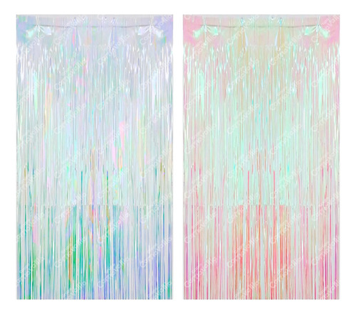 Mox 2 Cortinas Papel Tornasol Iridiscente Fiesta Unicornio