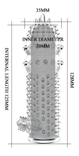 Capa de pênis com prótese Estim de textura extensora espessa. Clít