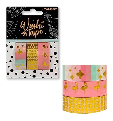 Cinta Adhesiva Washi Tape Flamingo Party 1,5cx3m 5104 Talbot