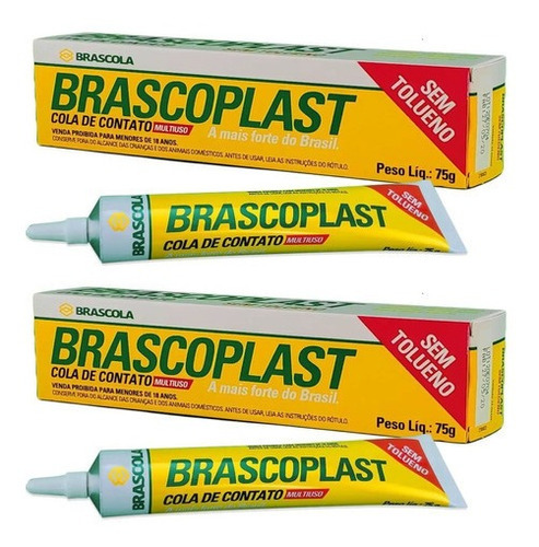 2 Cola Contato Brascoplast St 75g Cola De Sapateiro