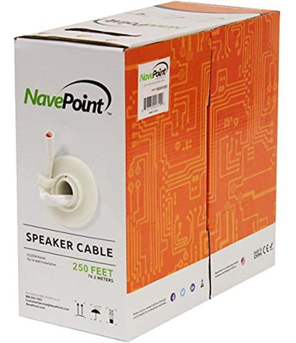 Navepoint 250ft En Cable De Altavoz De Audio De Pared Cable 