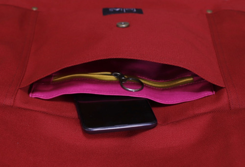Mochila De Tiras (string) Em Sarja Vermelha - Folias