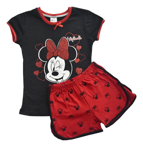 Pijama De Short De Minnie Mouse Disney Para Niñas Oficial