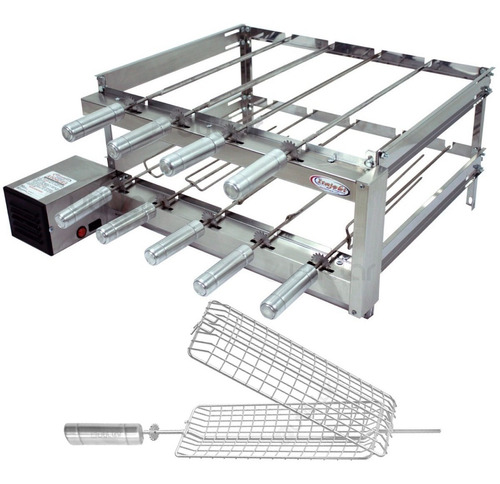 Churrasqueira Giratória Grill Dupla  Inox 9 Espetos Itagrill