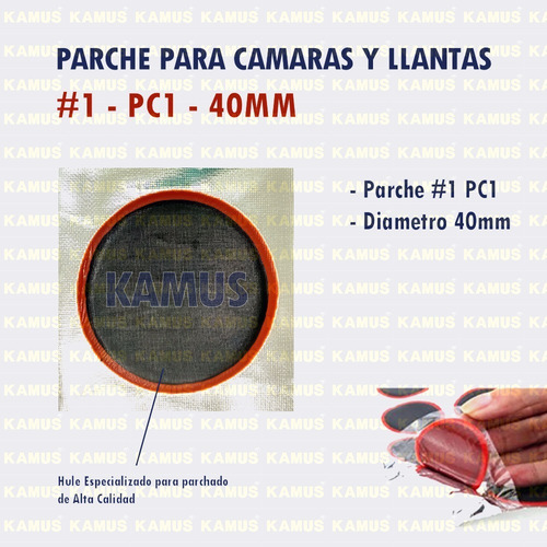 Imagen 2 de 9 de Bolsa Parche Reparación Pegar En Frio Pc1 38 Mm 100 Piezas