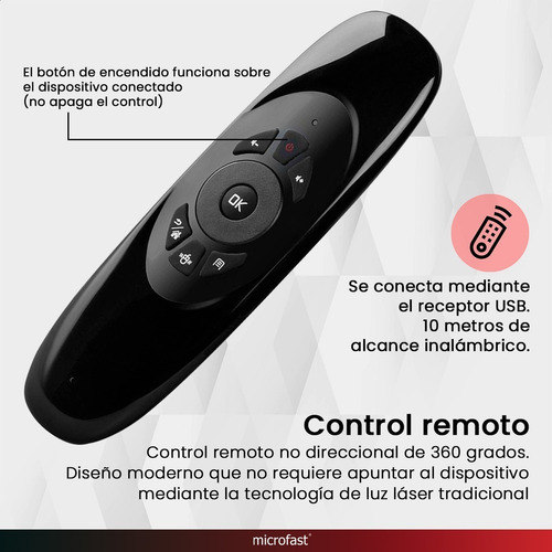 Imagen 8 de 10 de Control Mouse Teclado Inalámbrico Recargable Tv Pc 2.4ghz