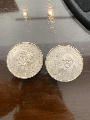 Moneda 5 Pesos Hidalgo Capilla 1953 Plata .720 (Usado)