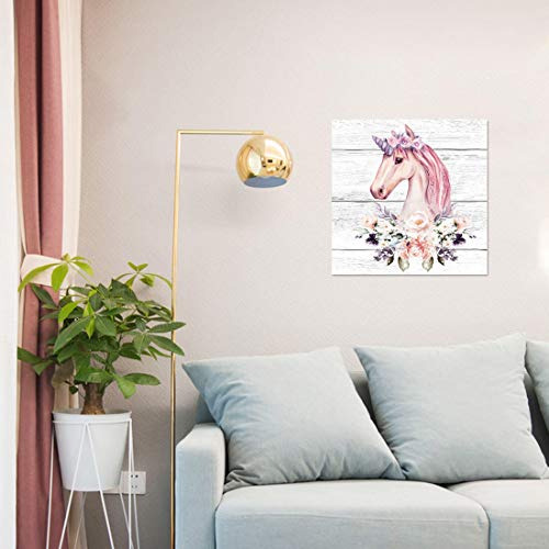 Arte De Pared De Unicornio Rosa Para Niñas, Impresión De Bañ