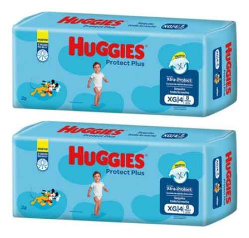 Huggies Protect Plus Pañales Descartables X8u. Kit X2