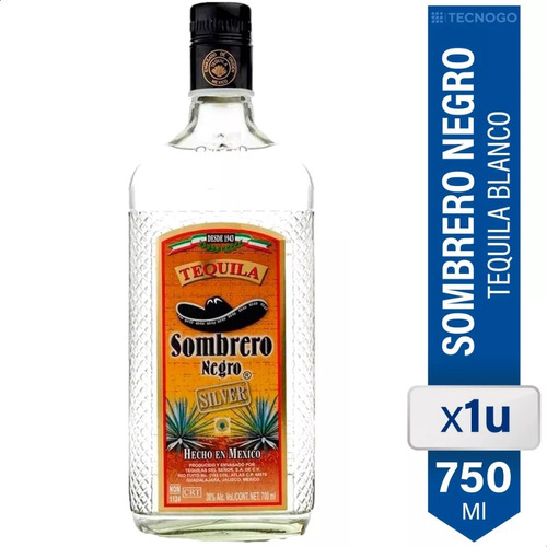 Tequila Sombrero Negro Blanco 750ml Origen Mexico