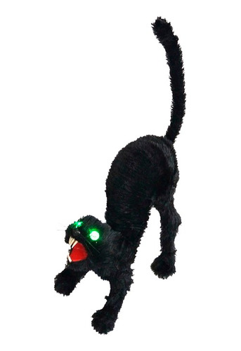 Gato Negro Con Luz Halloween Decoracion Cotillon