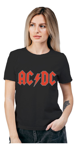 Polera Mujer Ac/dc Bold Musica Algodón Orgánico Wiwi