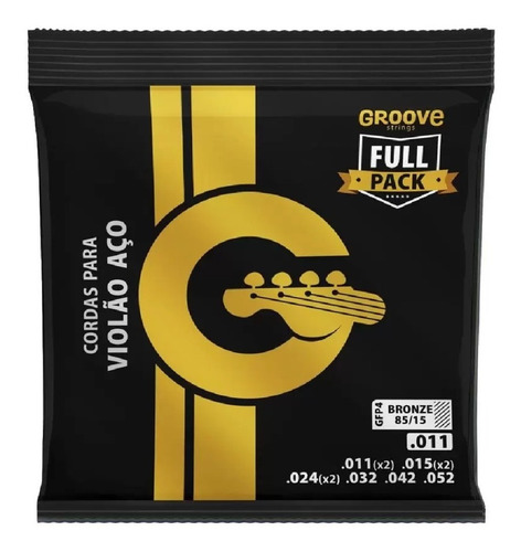 Imagem 1 de 3 de Encordoamento Solez Groove Gfp4 Para Violão Aço 011 + Brinde