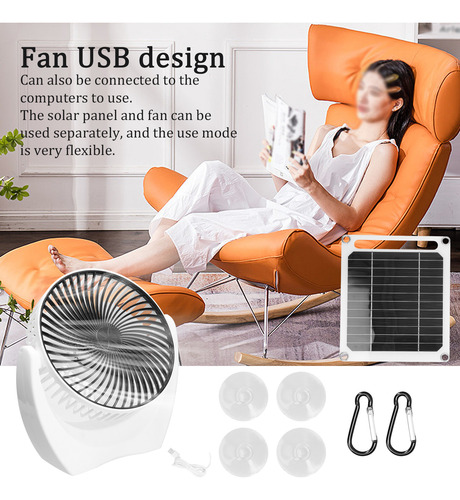 Ventilador Eléctrico Recargable Solar
