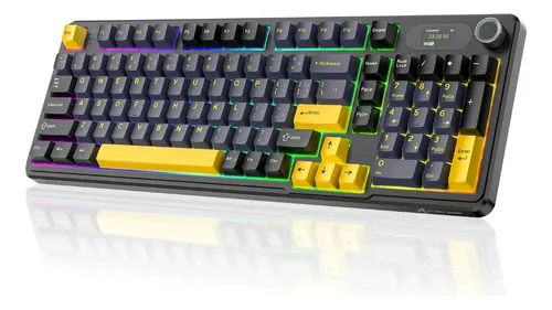 激レアCustom made ST type Teclado Mecânico Attack Shark X98pro Rgb Hot Swap Tela Tft | Frete