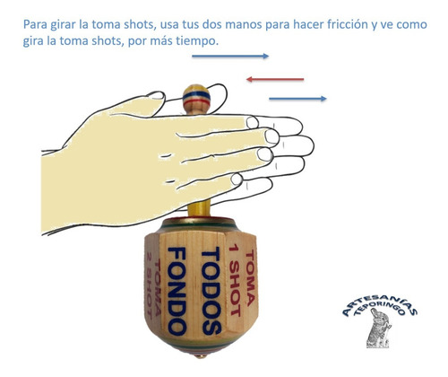 Pirinola Toma Shots Extra Grandes De Madera, Juego De Mesa.