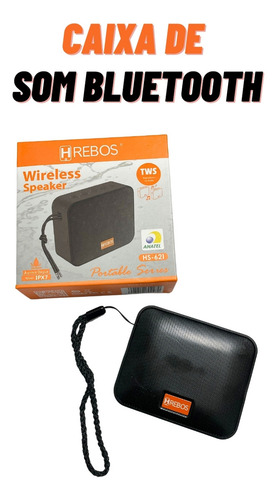 Caixa De Som Bluetooth A Prova D'água Hrebos - Hs-621 Cor Preto