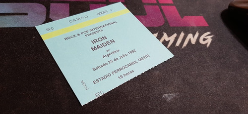 Iron Maiden - Tickets Souvenir Maiden Recitales En Argentina