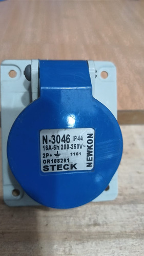 Toma Steck 220 V, 2 Polos + Tierra, 16 A Azul (Usado)