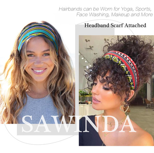 Paquete De 6 Diademas Bohemias Para Mujer, Bandas Anchas