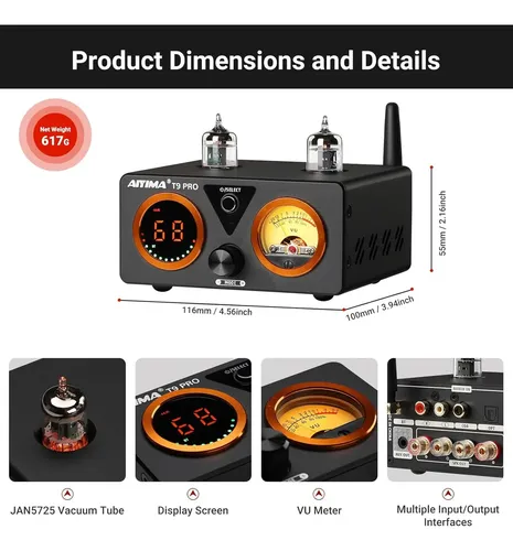 Amplificador Aiyima T9 Pro 200w Bluetooth Hifi Classe D