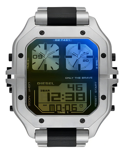 Relógio masculino Diesel Clasher em cor de aço com pulseira de prata