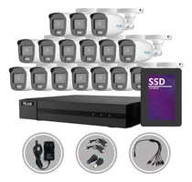 Comprar Kit Seguridad Dvr 16ch Hilook +16 Camaras 2mp Colorvu +disco