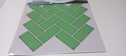 Azulejo Autoadhesivos Ceramico Cocina Baño Muresco 16721 Color Verde Claro