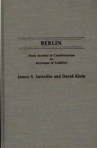 Berlín, De David Klein. Editorial Abc Clio, Tapa Dura En Inglés