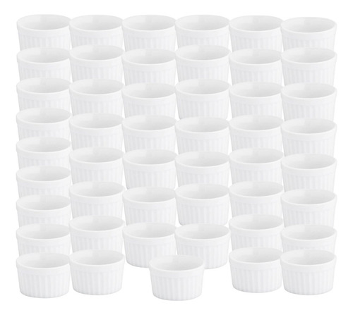 Kit Com 48 Ramekin 35ml Porcelana Branco Restaurante Buffet